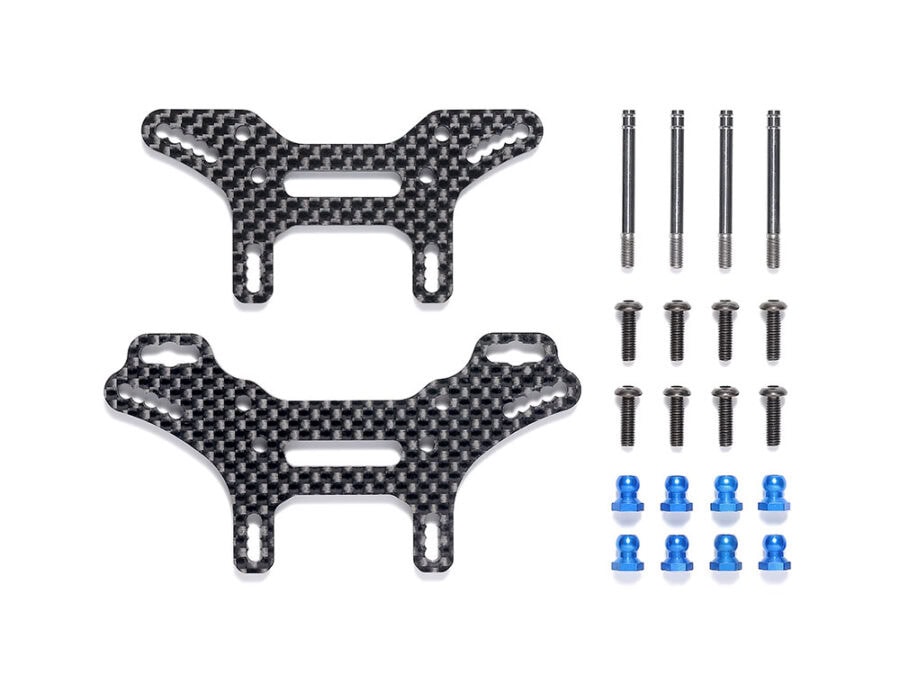 Tamiya 22076 XV-02 Short Carbon Damper Stay Set：圖片 1