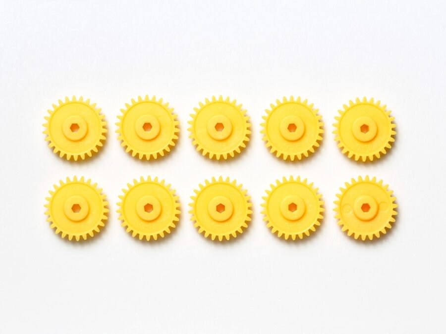 Tamiya 10312 AO-1041 Mini 4WD G-18 Gear (Yellow/10pcs.)：圖片 1