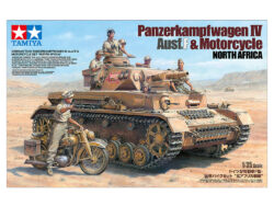 Tamiya 25208 1/35 German Tank Panzerkampfwagen IV Ausf.F & Motorcycle Set "North Africa"：圖片 2