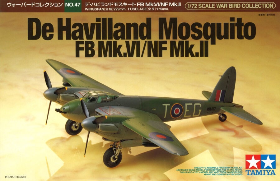 Tamiya 60747 1/72 De Havilland Mosquito FB Mk.VI / NF Mk.II：圖片 2