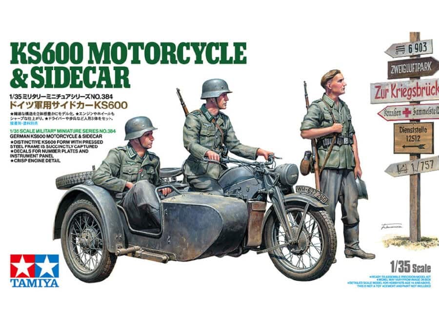 Tamiya 35384 1/35 German KS600 Motorcycle & Sidecar：圖片 2