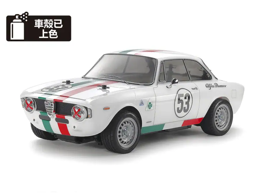 Tamiya 47501 1/10 RC Alfa Romeo Giulia Sprint GTA Club Racer (White Painted Body) (MB-01 Chassis)：圖片 1
