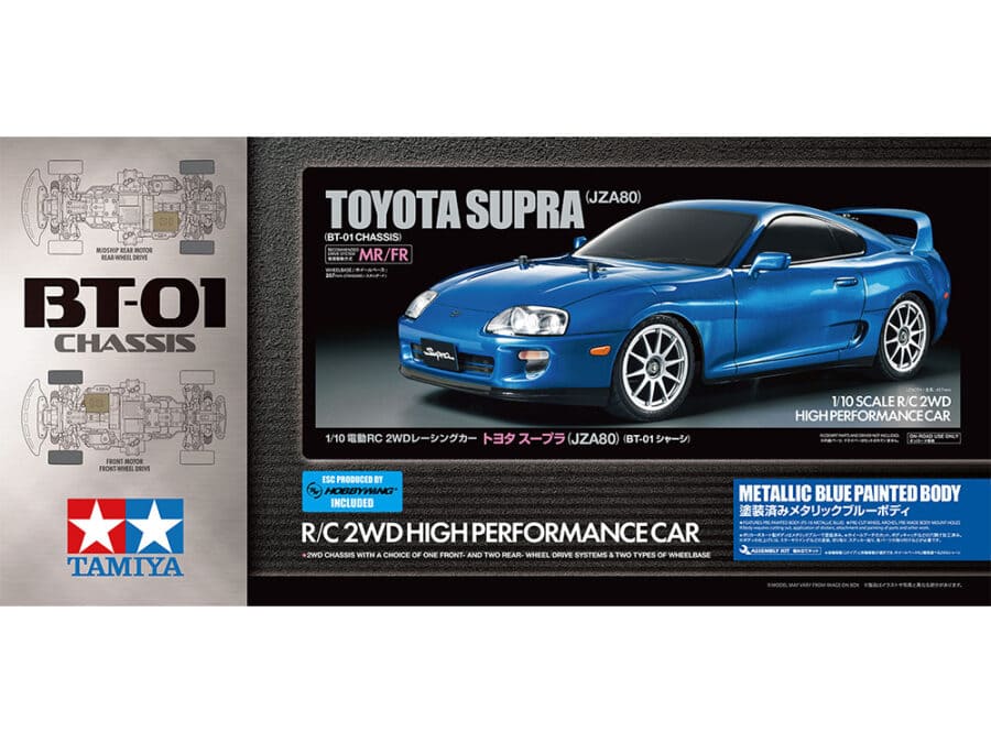 Tamiya 47505 1/10 R/C Toyota Supra (JZA80) (Metallic Blue Painted Body) (BT-01)：圖片 2