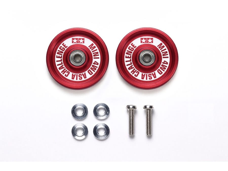 Tamiya 95657 HG 19mm Aluminum Ball Race Roller Set (Red) (TMAC)：圖片 1
