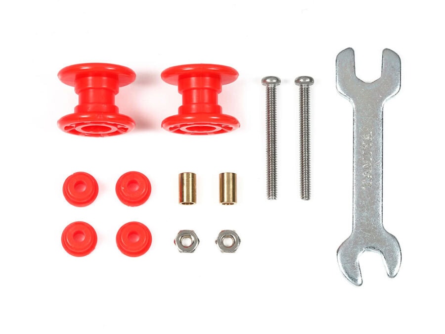 Tamiya 95662 Mini 4WD Low Friction Plastic Double Rollers (Red/13-13mm)：圖片 1