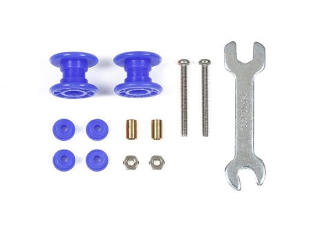 Tamiya 95664 Mini 4WD Low Friction Plastic Double Rollers (Blue/13-13mm)