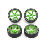 Tamiya 95666 Fully Cowled 30th Anniv. Super Hard Low Profile Tires & Matte Green Plated Wheels