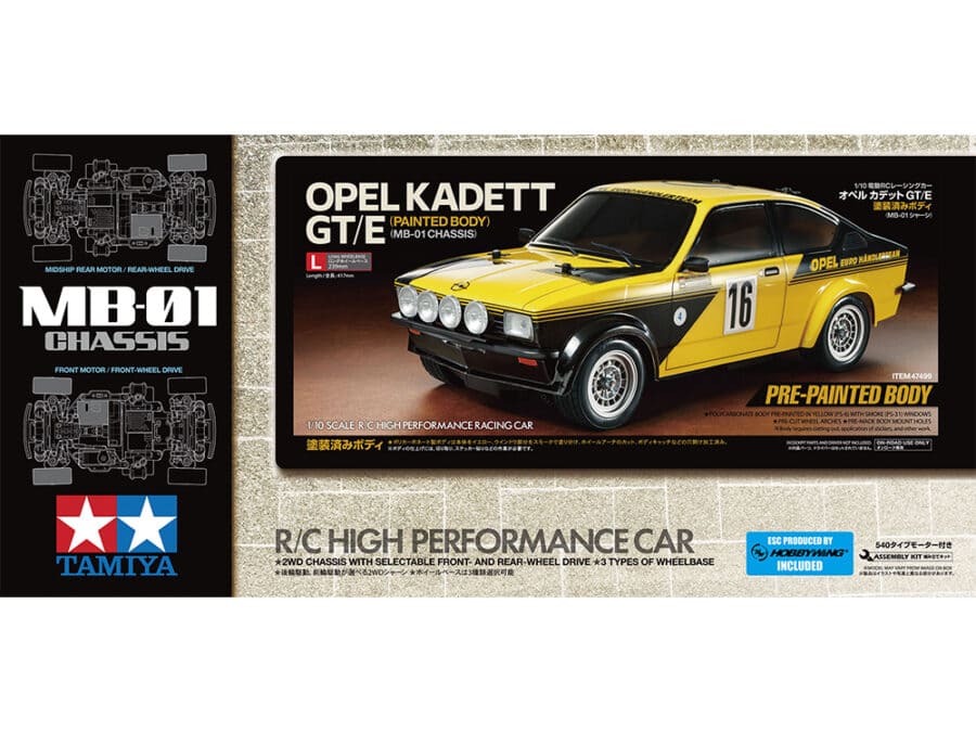 Tamiya 47499 1/10 RC Opel Kadett GT/E (Painted Body) (MB-01 Chassis)：圖片 2