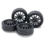 Tamiya 15534 Small Dia. Low Friction Low-Profile Tires (26mm) & Carbon Wheels (Fin)