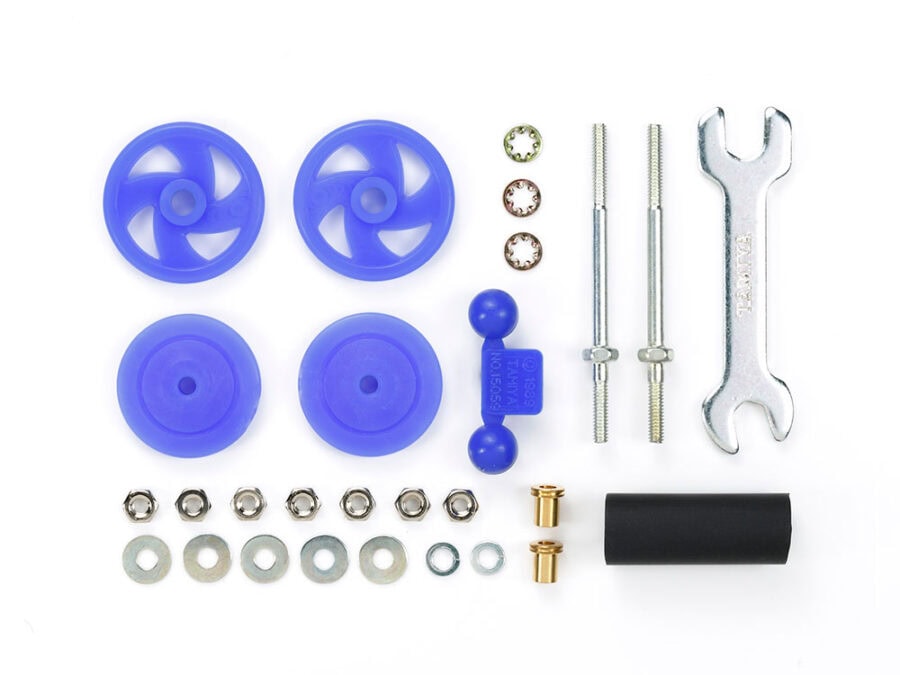 Tamiya 95430 Mini 4WD Large Dia. Stabilizer Head Set (17mm) (Blue)：圖片 1