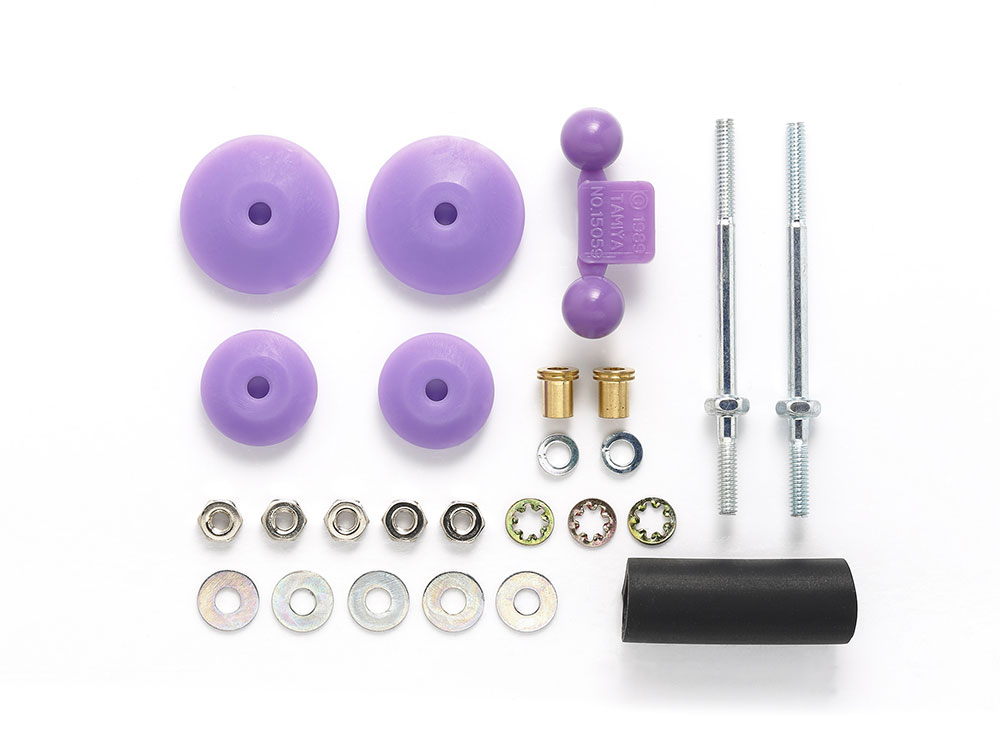 95518_1 Tamiya 95518 Mini 4WD Large Dia. Stabilizer Head Set (11mm, 15mm) (Purple):圖片 1