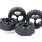 Tamiya 15541 Small Dia. Low Friction Narrow Tires (24mm) & Carbon Wheels (3-Spoke)