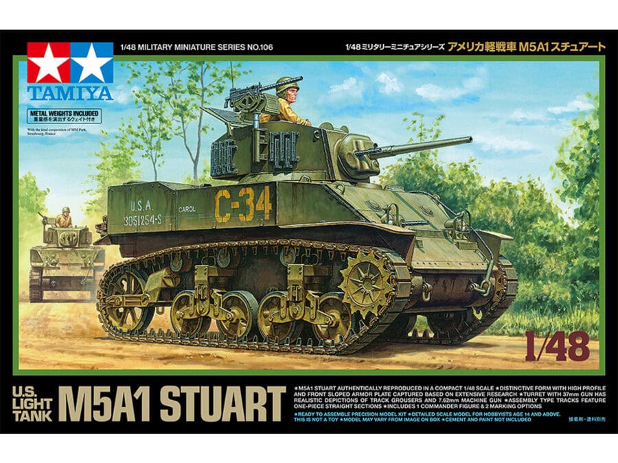 Tamiya 32606 1/48 U.S. Light Tank M5A1 Stuart：圖片 2