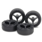 Tamiya 15543 Super Hard Small Dia. Narrow Tires (24mm) & Carbon Wheels (3-Spoke, for Super X & XX Chassis)