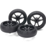 Tamiya 15546 Large Dia. Low Friction Arched Tires (31mm) & Carbon Wheels (V Spoke)