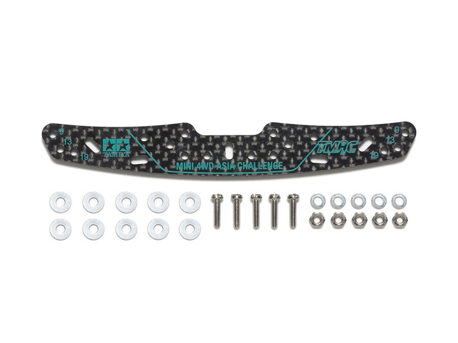Tamiya 95684 HG Carbon Multi Roller Setting Stay (3mm) Asia Challenge (Green Logos)：圖片 1