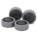 Tamiya 15545 Hard Small Dia. Low-Profile Tires (26mm/Gray) & Carbon Wheels (Dish, for Super X & XX Chassis)
