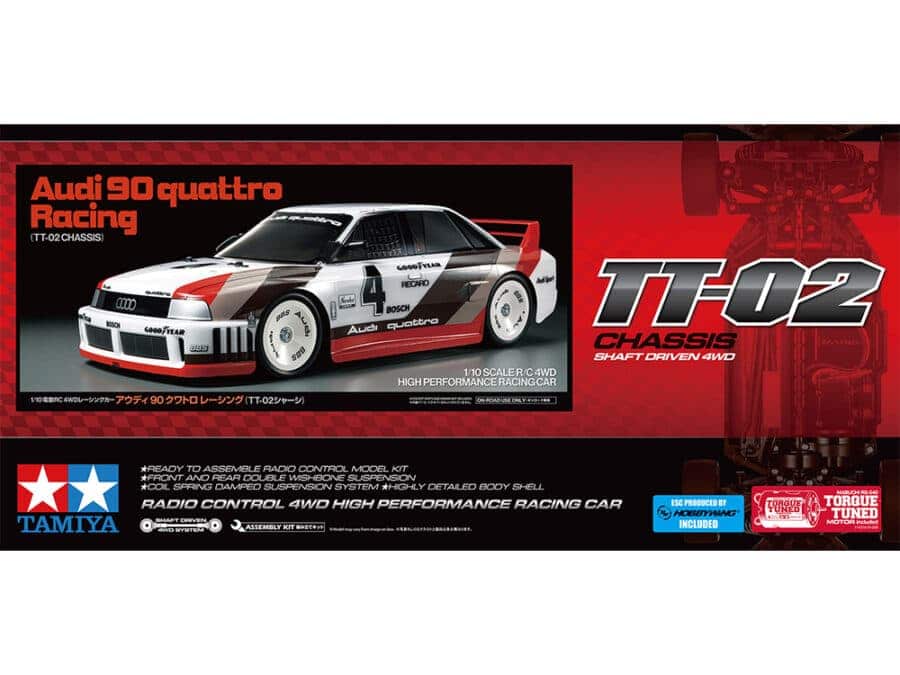Tamiya 58744 1/10 RC Audi 90 quattro Racing (TT-02 Chassis)：圖片 2
