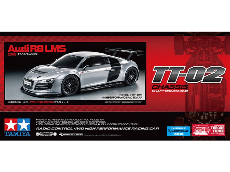 Tamiya 58749 1/10 RC Audi R8 LMS 2008 (TT-02 Chassis)：圖片 2