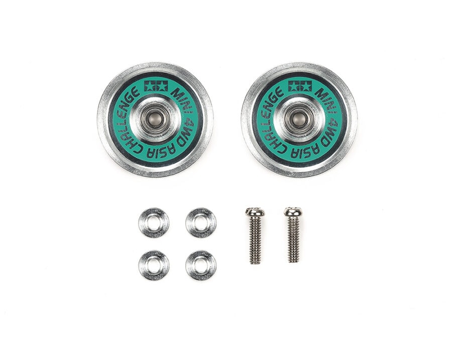 Tamiya 95688 HG 19mm Aluminum Ball-Race Rollers (Ringless/Green Logo) Asia Challenge：圖片 1