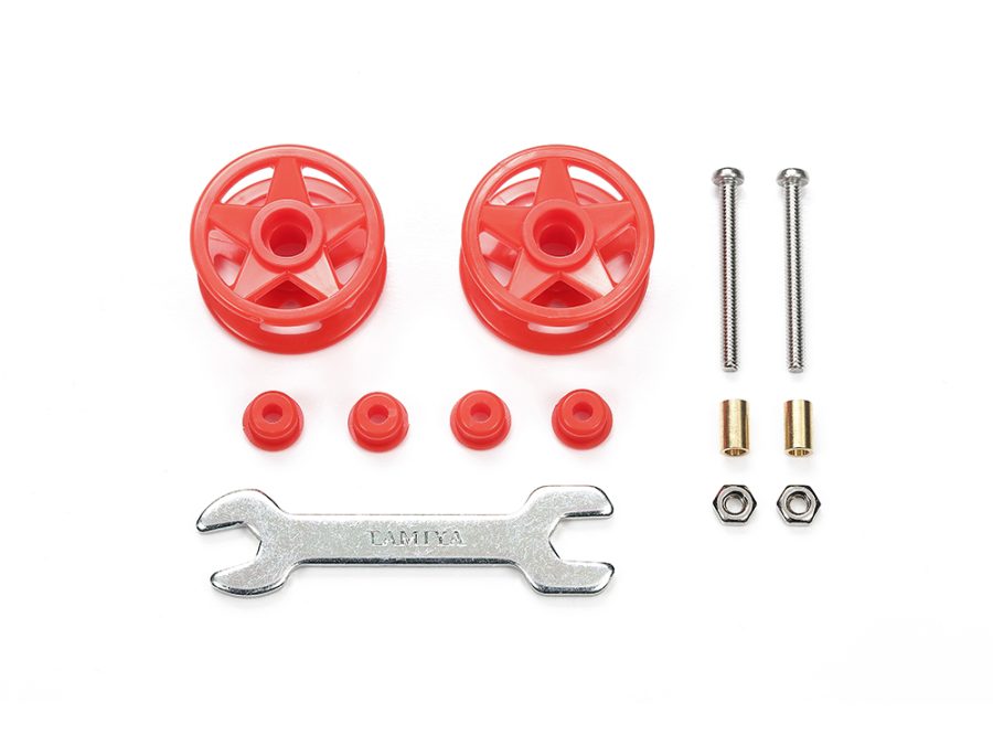 Tamiya 95697 Low Friction Plastic Double Rollers (Red/19-19mm) Mini 4WD Station：圖片 1
