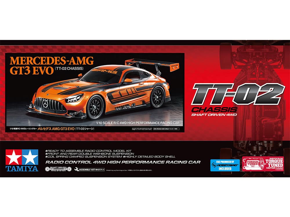 Tamiya 58750 1/10 RC Mercedes-AMG GT3 EVO (TT-02 Chassis) - 田宮