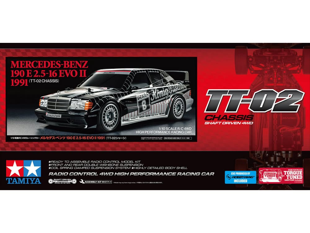 Tamiya 58752 1/10 RC Mercedes-Benz 190 E 2.5-16 EVO II 1991 (TT-02