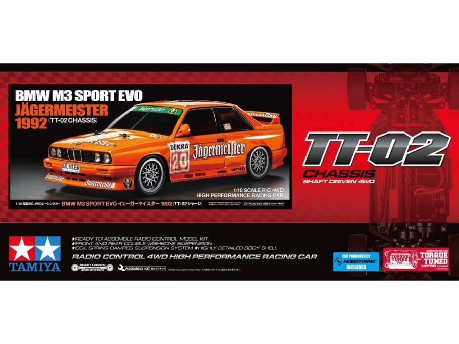Tamiya 58760 1/10 RC BMW M3 Sport EVO Jägermeister 1992 (TT-02 Chassis)：圖片 2